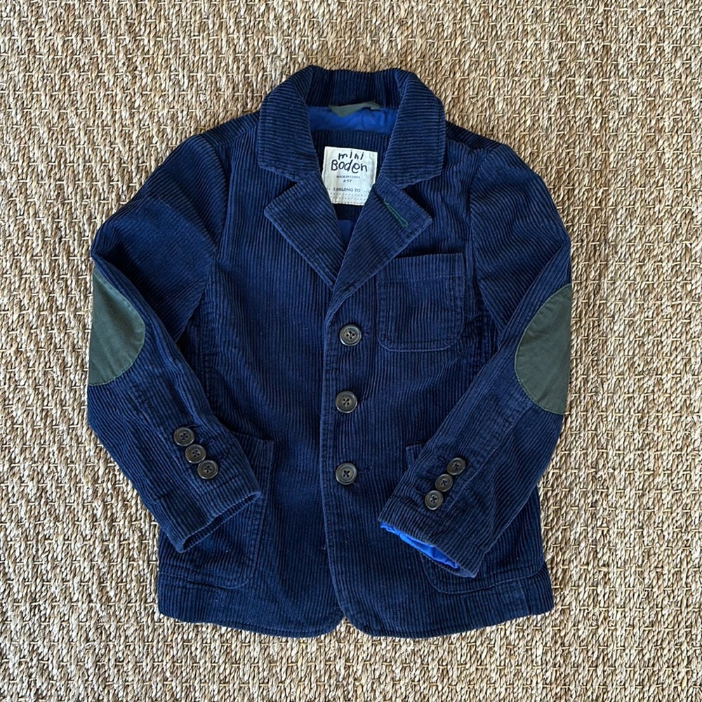 Mini Boden navy corduroy blazer, size 4-5